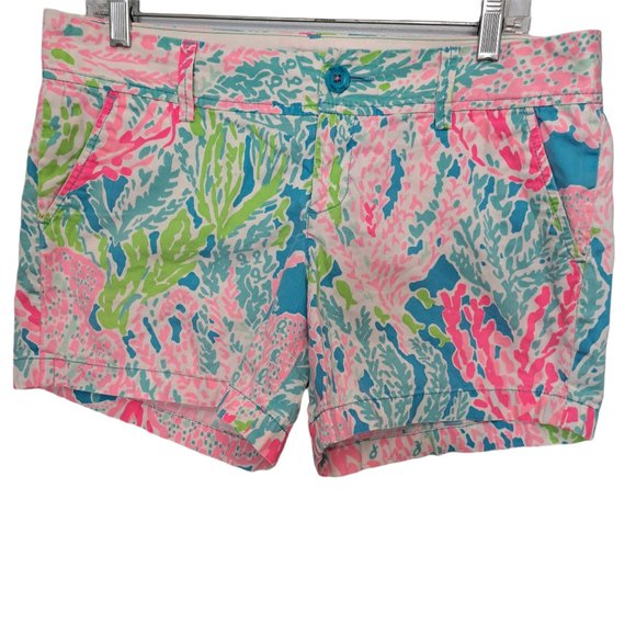 Lilly Pulitzer The Callahan Pink Blue Shorts Size 10